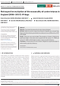 Cover page: Retrospective evaluation of the seasonality of canine tetanus in England (2006–2017): 49 dogs