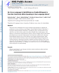 Cover page: Do Cross-Language Script Differences Enable Bilinguals to Function Selectively When Speaking in One Language Alone?