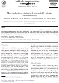 Cover page: Macromolecular crystal growth as revealed by atomic force microscopy