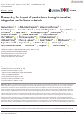 Cover page: Broadening the impact of plant science through innovative, integrative, and inclusive outreach.