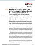 Cover page: Benchmarking urine storage and collection conditions for evaluating the female urinary microbiome.