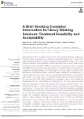 Cover page: A Brief Smoking Cessation Intervention for Heavy Drinking Smokers: Treatment Feasibility and Acceptability