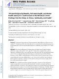 Cover page: Private religion/spirituality, self-rated health, and mental health among US South Asians