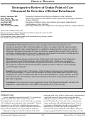 Cover page: Retrospective Review of Ocular Point-of-Care Ultrasound for Detection of Retinal Detachment