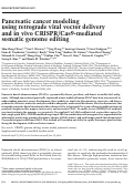 Cover page: Pancreatic cancer modeling using retrograde viral vector delivery and in vivo CRISPR/Cas9-mediated somatic genome editing