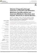 Cover page: Vitamin D Signaling through Induction of Paneth Cell Defensins Maintains Gut Microbiota and Improves Metabolic Disorders and Hepatic Steatosis in Animal Models