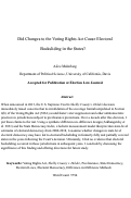 Cover page: Did Changes to the Voting Rights Act Cause Electoral Backsliding in the States?