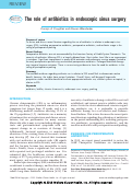 Cover page: The role of antibiotics in endoscopic sinus surgery