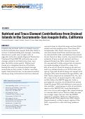 Cover page: Nutrient and Trace Element Contributions from Drained Islands in the Sacramento–San Joaquin Delta, California