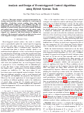 Cover page: Analysis and Design of Event-Triggered Control Algorithms Using Hybrid Systems Tools
