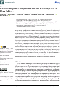 Cover page: Research Progress of Polysaccharide-Gold Nanocomplexes in Drug Delivery.