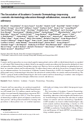 Cover page: The Association of Academic Cosmetic Dermatology: improving cosmetic dermatology education through collaboration, research, and advocacy