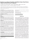 Cover page: The Future as a Series of Transitions: Qualitative Study of Heart Failure Patients and Their Informal Caregivers