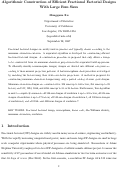 Cover page: Algorithmic Construction of Efficient Fractional Factorial Designs With Large Run Sizes