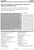 Cover page: Bioprinted Osteogenic and Vasculogenic Patterns for Engineering 3D Bone Tissue