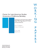 Cover page: Climbing Up the Technology Ladder? High-Technology Exports in China and Latin America