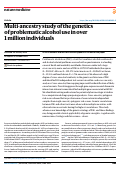 Cover page: Multi-ancestry study of the genetics of problematic alcohol use in over 1 million individuals.