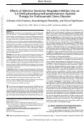 Cover page: Effects of Selective Serotonin Reuptake Inhibitor Use on 3,4-Methylenedioxymethamphetamine–Assisted Therapy for Posttraumatic Stress Disorder