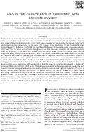 Cover page: Who is the average patient presenting with prostate cancer?