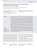 Cover page: Telelecture Educational Series in Facial Plastic and Reconstructive Surgery