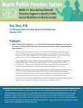 Cover page: Marin Public Pension Series – Brief #1: How Defined Benefit Pensions Support a Quality Public Sector Workforce in Marin County