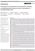 Cover page: Consequences of temperature and temperature variability on swimming activity, group structure, and predation of endangered delta smelt