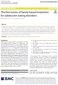 Cover page: The five tenets of family-based treatment for adolescent eating disorders