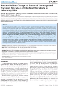 Cover page: Routine Habitat Change: A Source of Unrecognized Transient Alteration of Intestinal Microbiota in Laboratory Mice