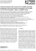 Cover page: Critical assessment of the current state of scientific knowledge, terminology, and research needs concerning the role of organic aerosols in the atmosphere, climate, and global change