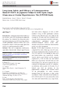 Cover page: Long-term Safety and Efficacy of Latanoprostene Bunod 0.024% in Japanese Subjects with Open-Angle Glaucoma or Ocular Hypertension: The JUPITER Study