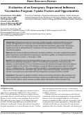 Cover page: Evaluation of an Emergency Department Influenza Vaccination Program: Uptake Factors and Opportunities