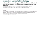 Cover page: Latino/a Freshman Struggles: Effects of Locus of Control and Social Support on Intragroup Marginalization and Distress