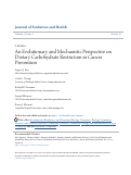 Cover page: An Evolutionary and Mechanistic Perspective on Dietary Carbohydrate Restriction in Cancer Prevention