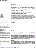 Cover page: Associations between tobacco and cannabis use and anxiety and depression among adults in the United States: Findings from the COVID-19 citizen science study