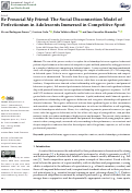 Cover page: Be Prosocial My Friend: The Social Disconnection Model of Perfectionism in Adolescents Immersed in Competitive Sport