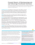 Cover page: Prenatal Repair of Myelomeningocele and School-age Functional Outcomes.