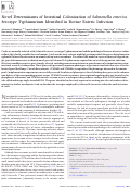 Cover page: Novel Determinants of Intestinal Colonization of Salmonella enterica Serotype Typhimurium Identified in Bovine Enteric Infection