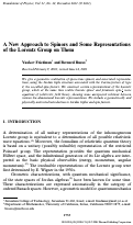 Cover page: A New Approach to Spinors and Some Representations of the Lorentz Group on Them