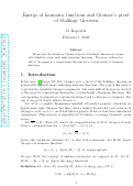 Cover page: Energy of harmonic functions and Gromov's proof of Stallings' theorem