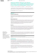 Cover page: Physician Wellness Measures and Clinical Performance on a Critically Ill Simulated Patient: Does a Lack of Well-Being Impact Patient Care?