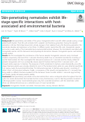 Cover page: Skin-penetrating nematodes exhibit life-stage-specific interactions with host-associated and environmental bacteria