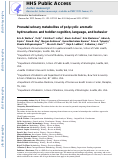 Cover page: Prenatal urinary metabolites of polycyclic aromatic hydrocarbons and toddler cognition, language, and behavior