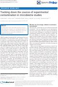 Cover page: Tracking down the sources of experimental contamination in microbiome studies