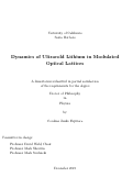 Cover page: Dynamics of Ultracold Lithium in Modulated Optical Lattices