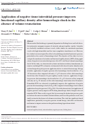 Cover page: Application of negative tissue interstitial pressure improves functional capillary density after hemorrhagic shock in the absence of volume resuscitation