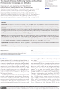 Cover page: The Impact of Human Trafficking Training on Healthcare Professionals’ Knowledge and Attitudes