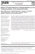 Cover page: Effects of Familial Alzheimer’s Disease Mutations on the Folding Nucleation of the Amyloid β-Protein