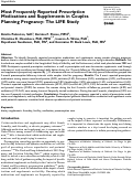 Cover page: Most Frequently Reported Prescription Medications and Supplements in Couples Planning Pregnancy: The LIFE Study