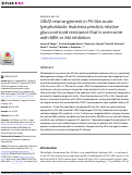 Cover page: CRLF2 rearrangement in Ph-like acute lymphoblastic leukemia predicts relative glucocorticoid resistance that is overcome with MEK or Akt inhibition