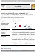 Cover page: Comparative analysis of energy intensity and carbon emissions in wastewater treatment in USA, Germany, China and South Africa